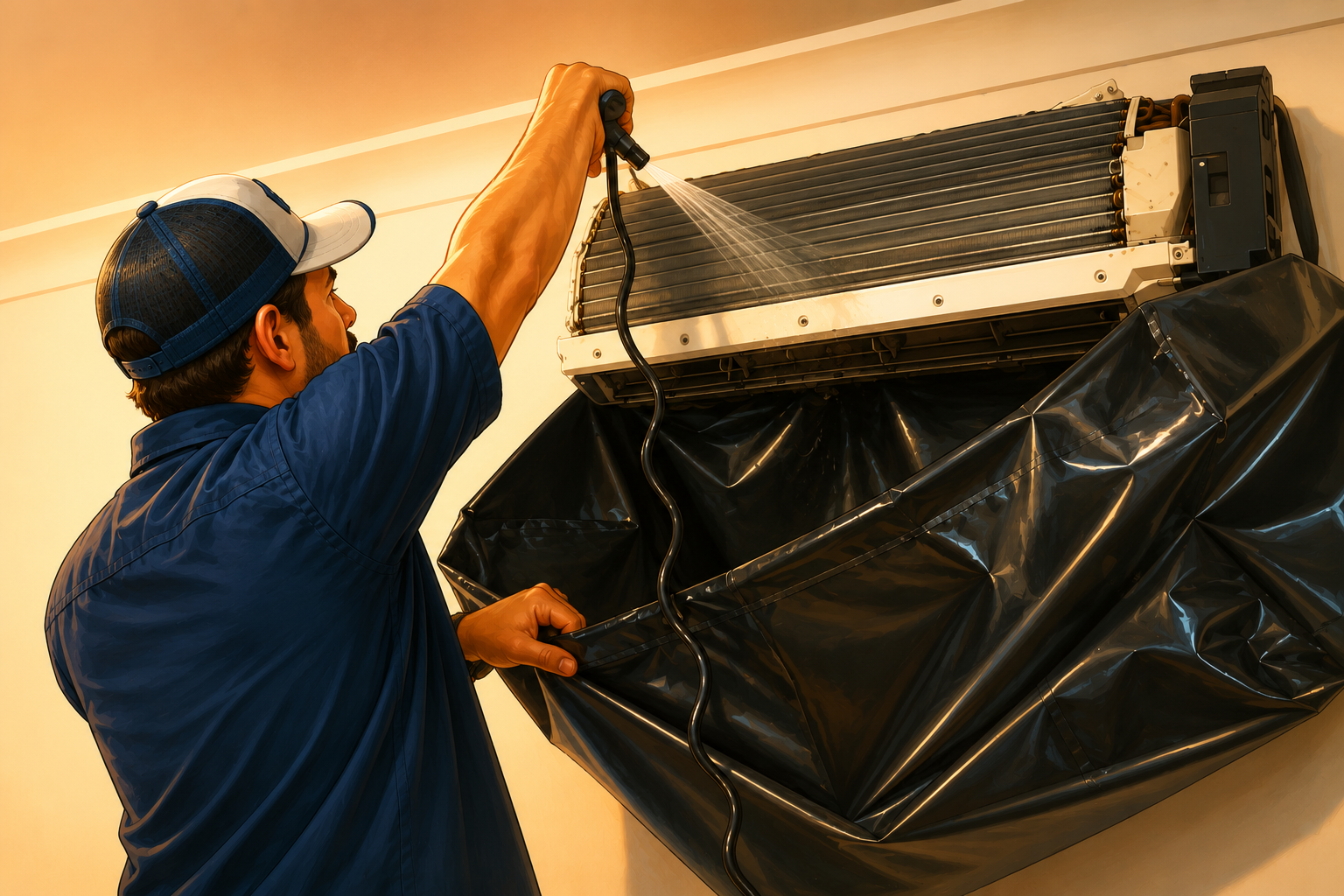 Air-conditioning cleaning and maintenance